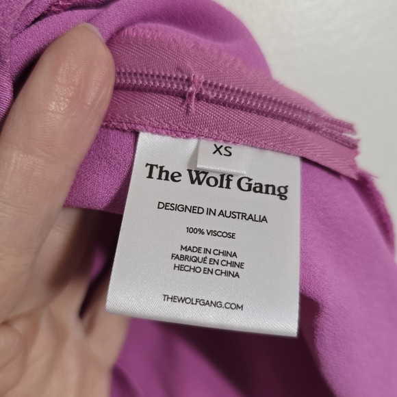 NWT The Wolf Gang Montana One Shoulder Mini Dress in Lotus Pink XS - Picture 8 of 9